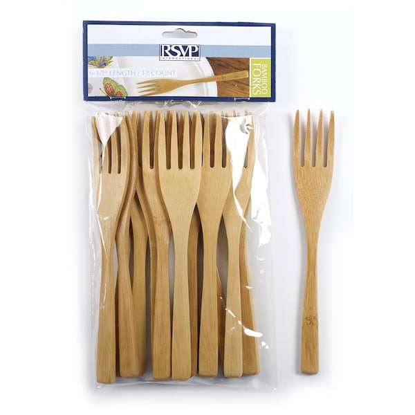 Rsvp International Bamboo Fork - 12 Pcs Polybag, 12PK BFK-12 - main